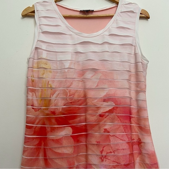 Olsen Europe bandage dress floral pink white feminine summer sleeveless mediu 10 - Picture 6 of 16